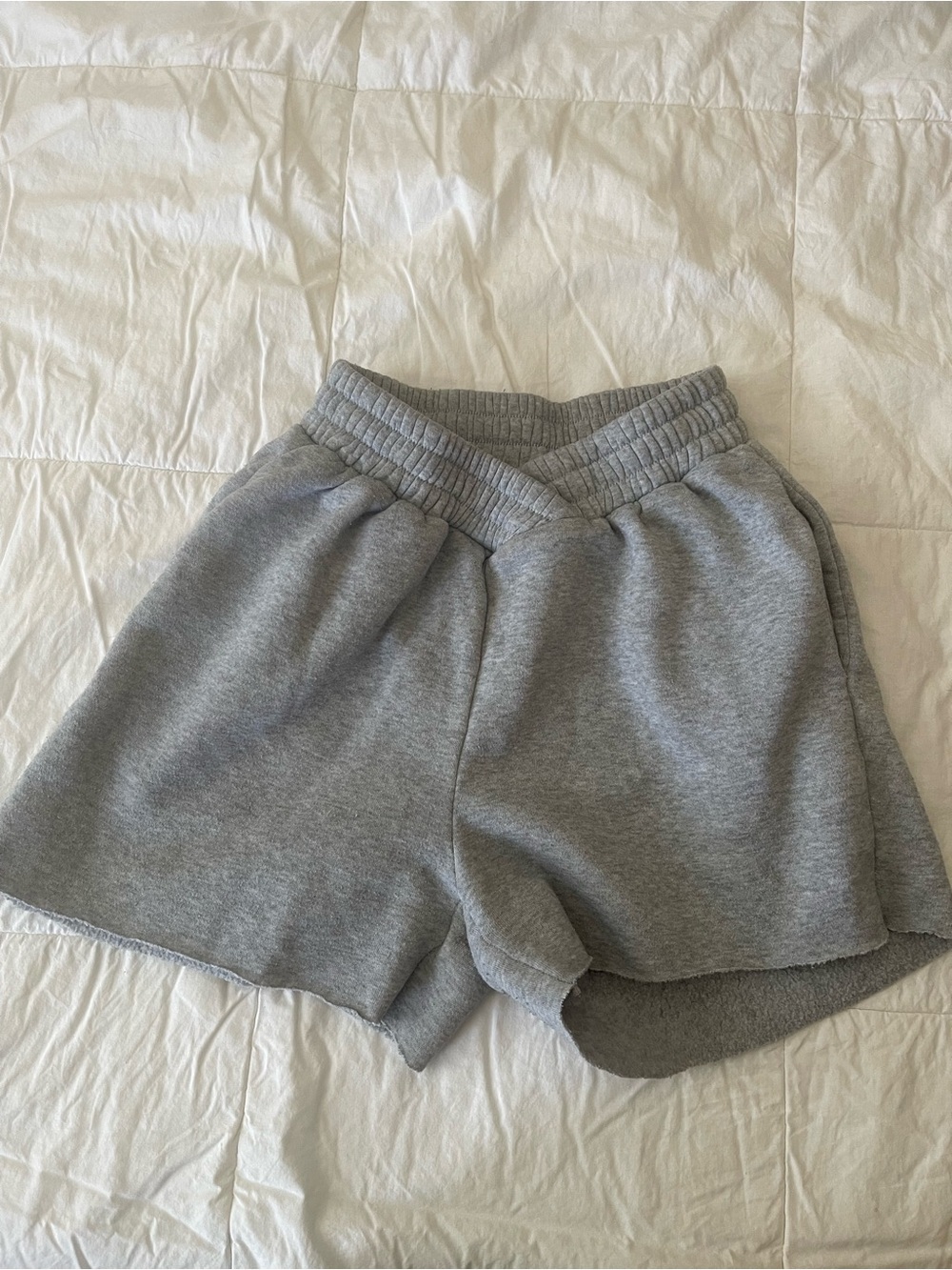 Women's Gray Sweatshorts with V-Waistband